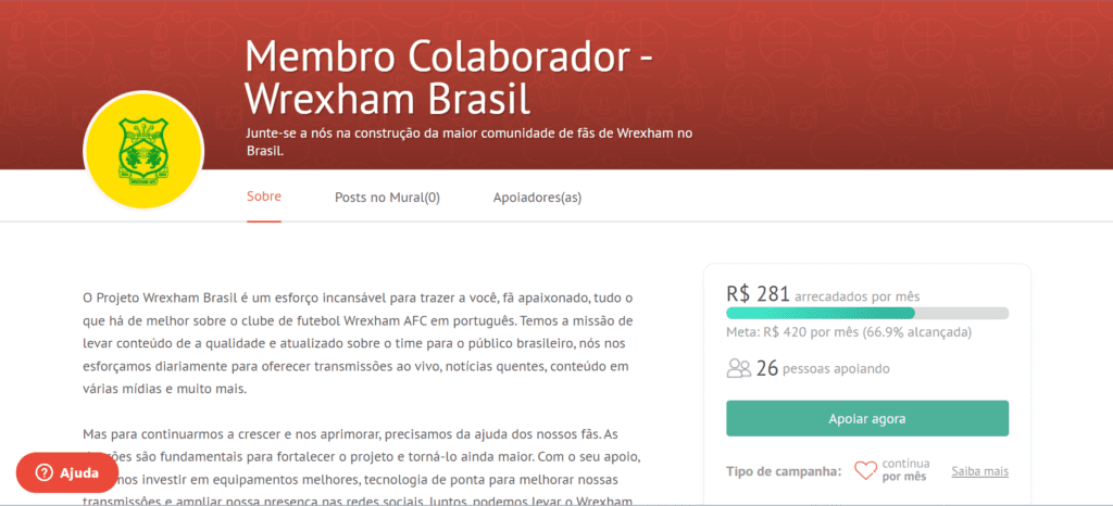 membro colaborador wrexham brasil comunidade
